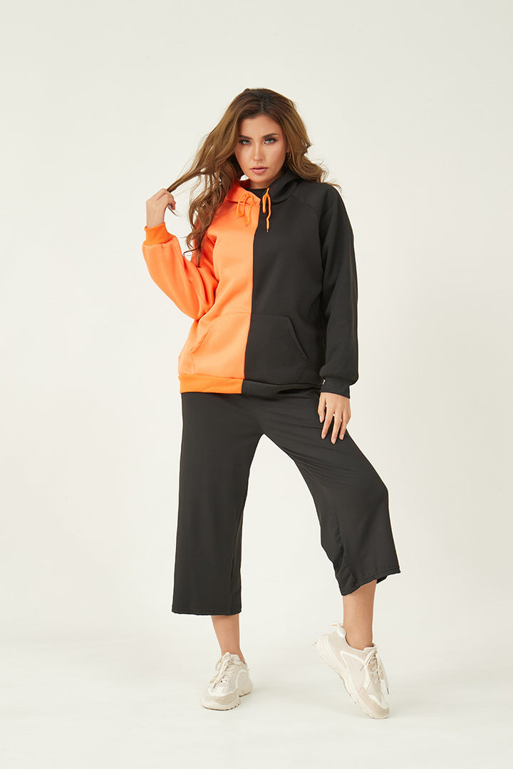 Damen Sportlicher Kapuzenpullover Drune