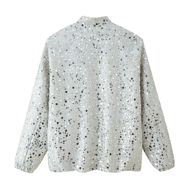 Damen Glitzernde Bomberjacke Drune