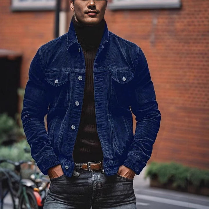 Herren modische Kordjacke mit praktischen Taschen und klassischem Schnitt Drune