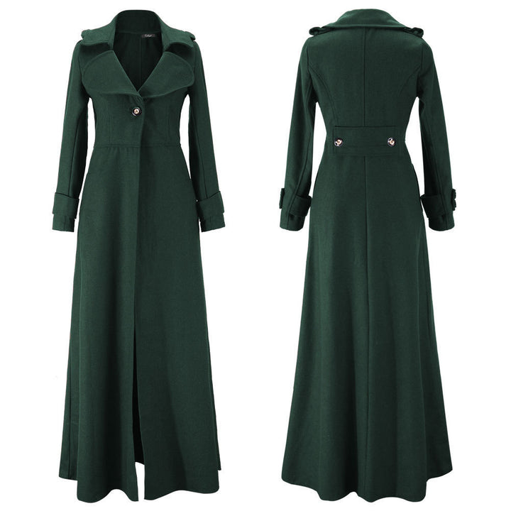 Damen eleganter Trenchcoat mit asymmetrischem Revers und praktischen Taschen Drune