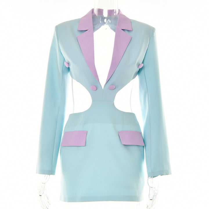 Damen Blazer-Kleid mit aufregendem Cut-Out-Design und kontrastierenden Details Drune