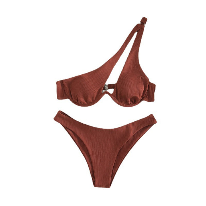 Damen Triangel-Bikini mit asymmetrischem Schnitt und bequemem Unterteil Drune