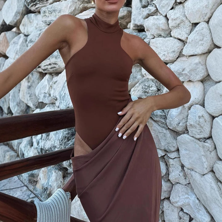Damen Maxi-Kleid mit modischem Schnitt Drune