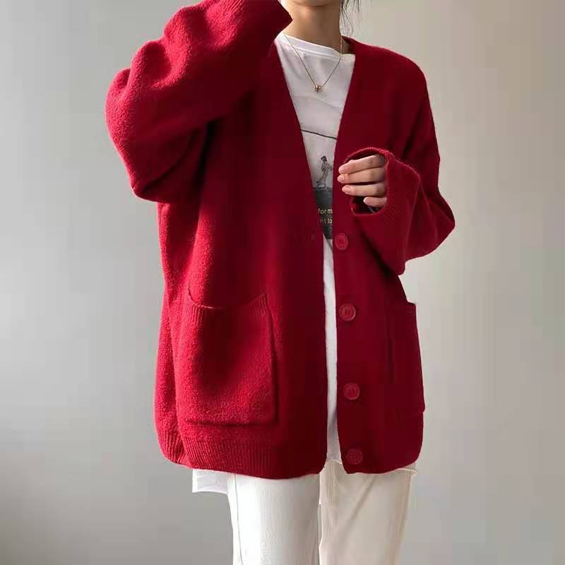 Damen Strickjacke mit V-Ausschnitt und praktischen Taschen Drune 1771687738
