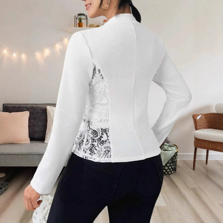 Damen elegante Blazerjacke mit Spitze und modernem Schnitt Drune