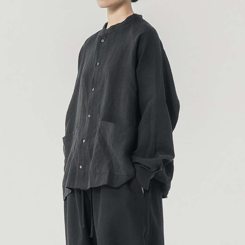 Damen Leinenbluse mit praktischen Taschen und lässigem Schnitt Drune