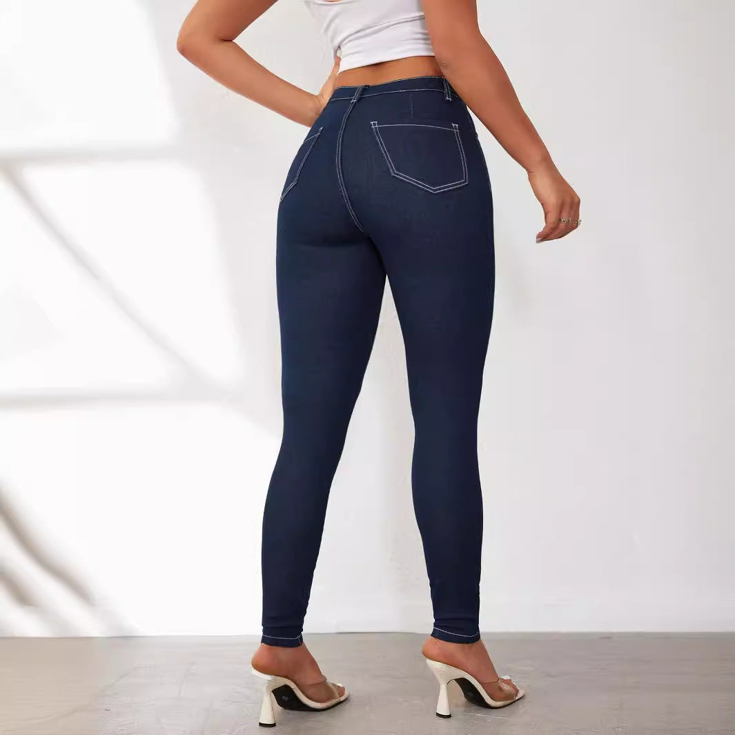 Damen Slim Fit Jeans mit hohem Bund und innovativer Nahtführung Drune