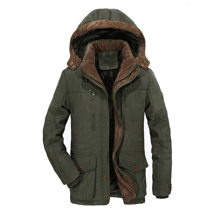 Herren multifunktionale Winterjacke mit gefüttertem Kapuzenkragen Drune