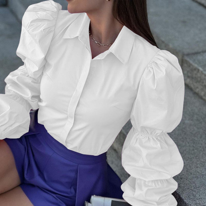 Damen Bluse mit voluminösen Puffärmeln und elegantem Schnitt Drune