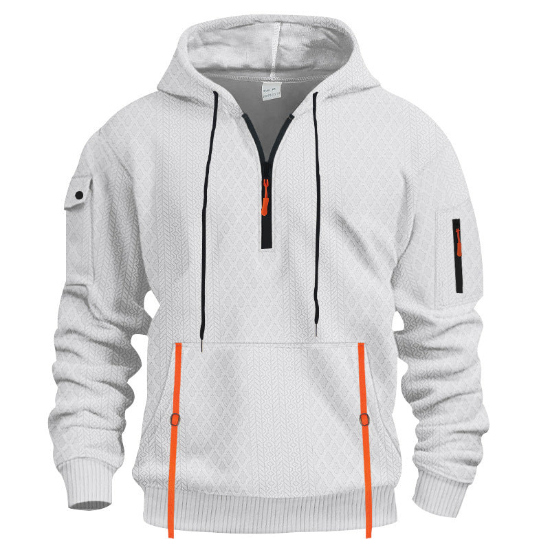 Herren sportlicher Kapuzenpullover mit Struktur und praktischen Taschen Drune