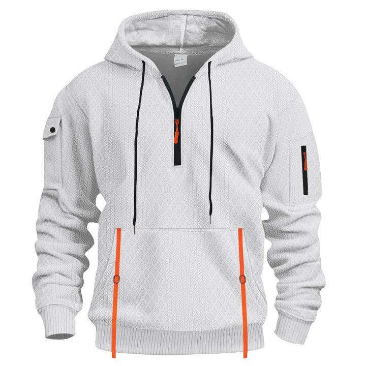 Herren sportlicher Kapuzenpullover mit Struktur und praktischen Taschen Drune