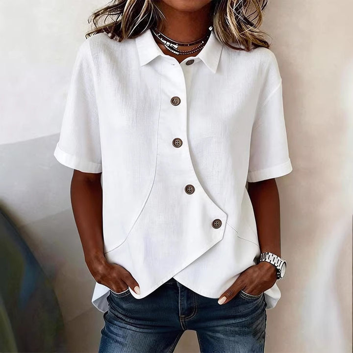 Damen Besonders gestaltete Bluse mit einzigartigem Knopfdetail Drune