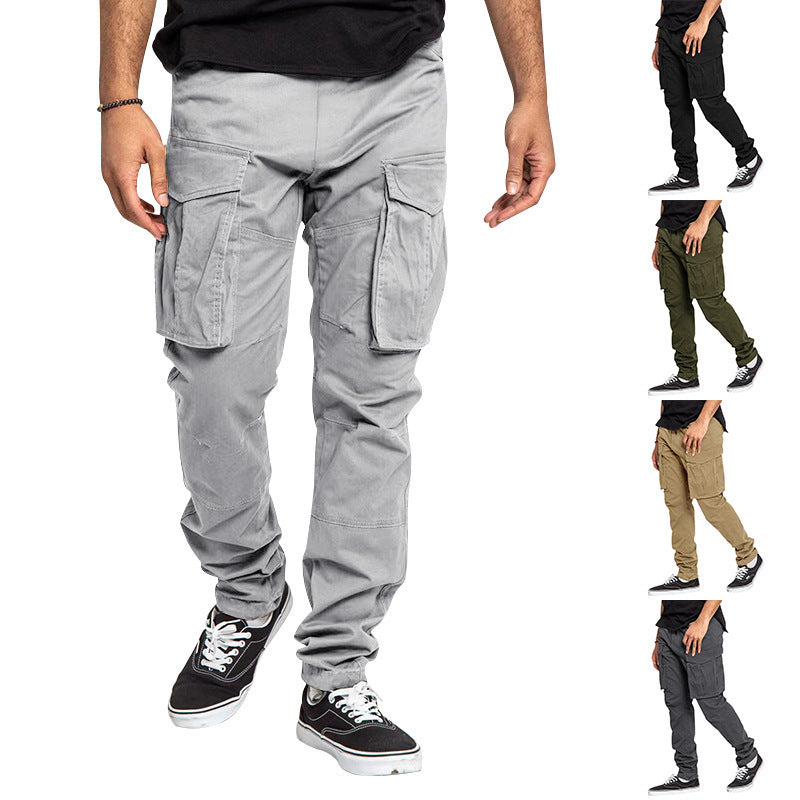 Herren nan tapered Cargo-Hose mit großen Klappentaschen, verstärkten Knien und schmal zulaufendem Bein Drune