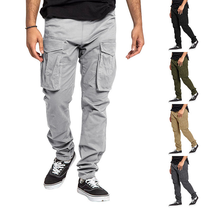 Herren nan tapered Cargo-Hose mit großen Klappentaschen, verstärkten Knien und schmal zulaufendem Bein Drune