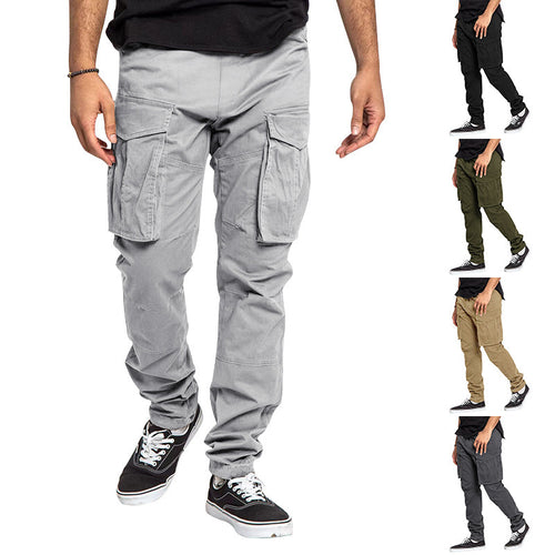 Herren nan tapered Cargo-Hose mit großen Klappentaschen, verstärkten Knien und schmal zulaufendem Bein Drune