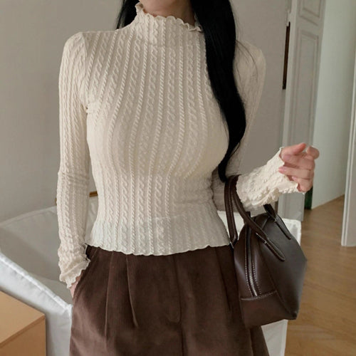 Damen Langarmtop mit strukturiertem Design Drune