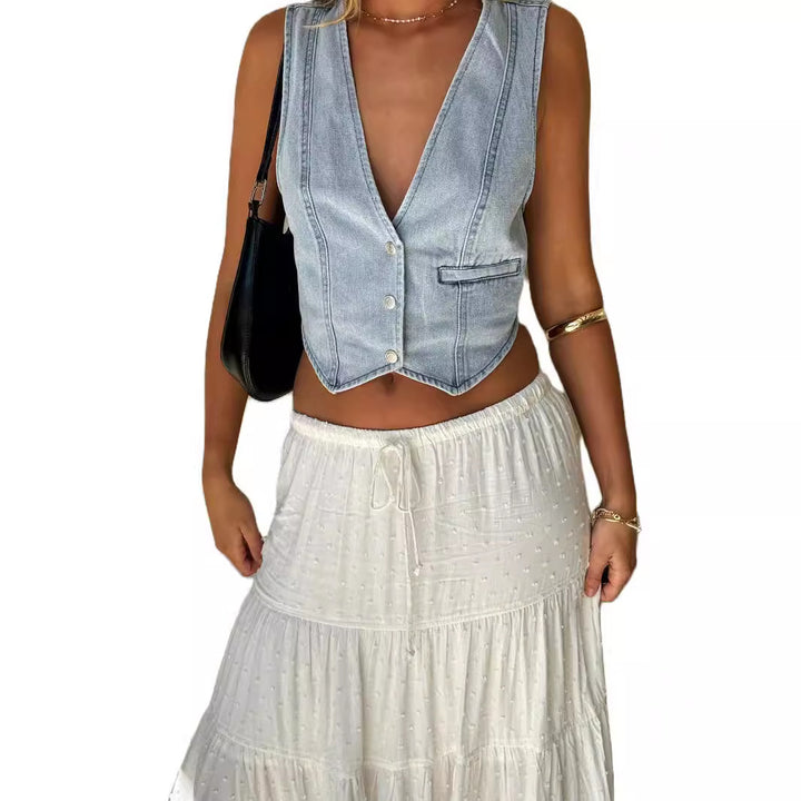 Damen Jeans-Weste mit schmaler Passform und modernem Schnitt Drune