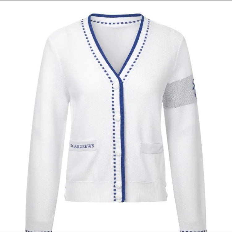Damen modische Strickjacke mit strukturiertem Design und Taschen Drune