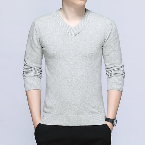 Herren eleganter Pullover mit V-Ausschnitt und feiner Strickstruktur Drune