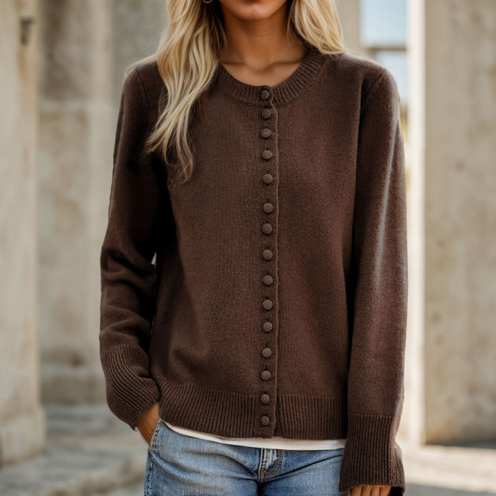 Damen Feiner Strickcardigan mit Knopfdetails und leichtem Material Drune
