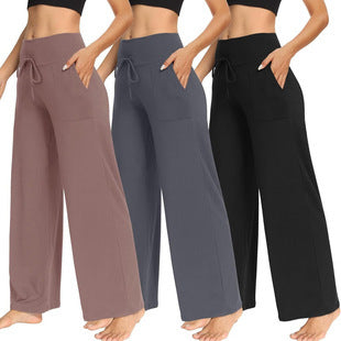 Damen Bequeme Freizeithose mit weitem Schnitt und Kordelzug Drune