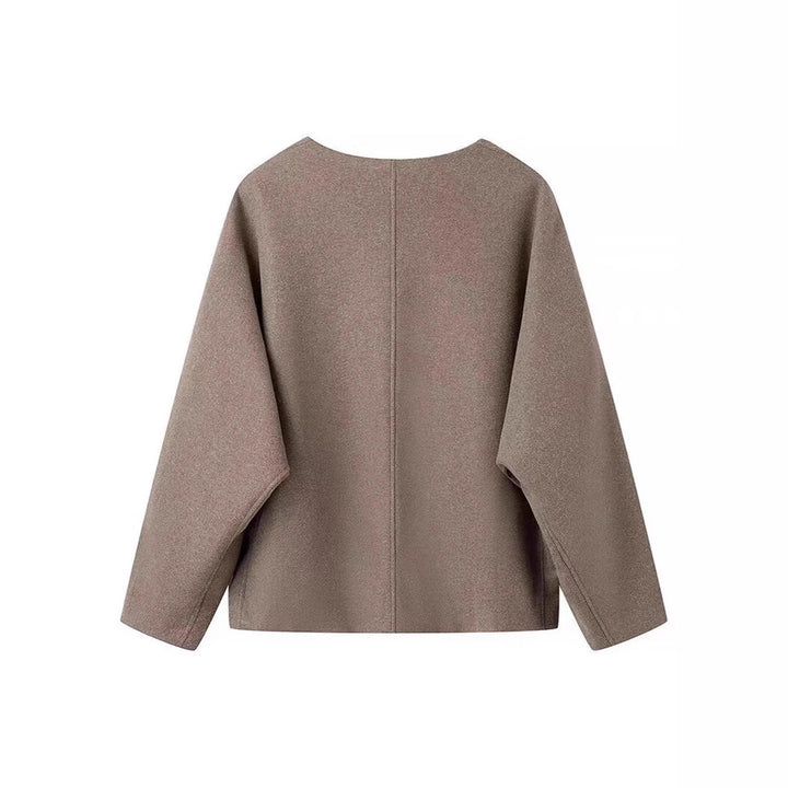 Damen moderne Oversized-Jacke mit eleganter Knopfverschlussverarbeitung Drune