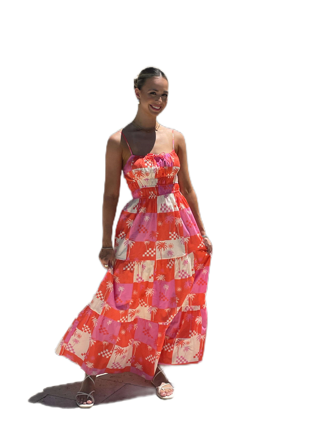 Damen Maxikleid mit floralem Muster Drune