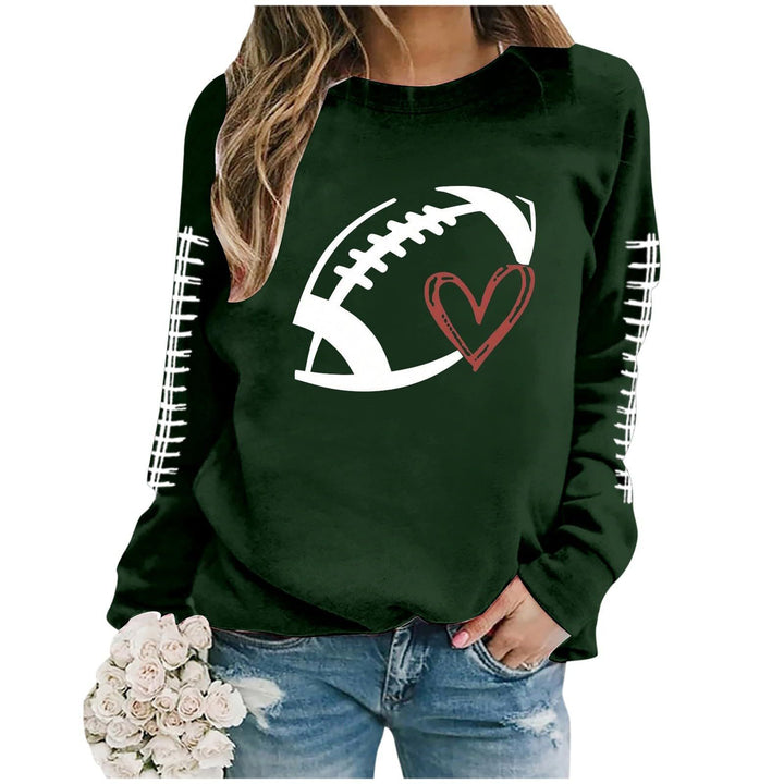 Damen Sweatshirt mit sportlichem Fußball-Motiv und lässigem Schnitt Drune