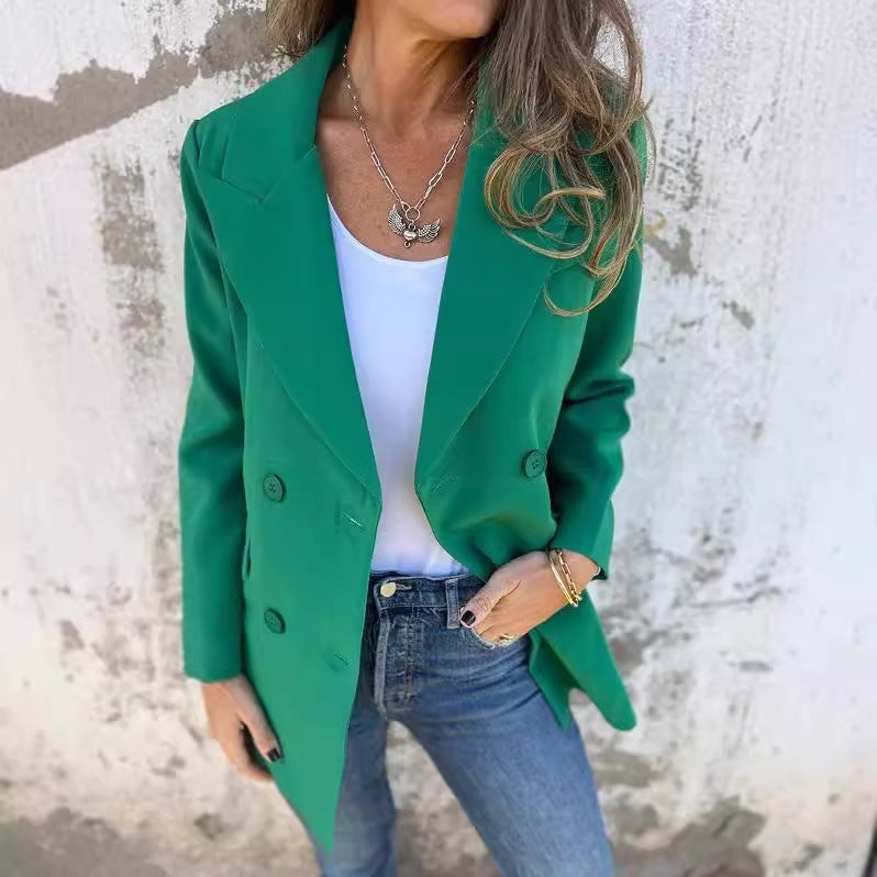 Damen eleganter Blazer mit doppelter Knopfleiste und stylischem Schnitt Drune