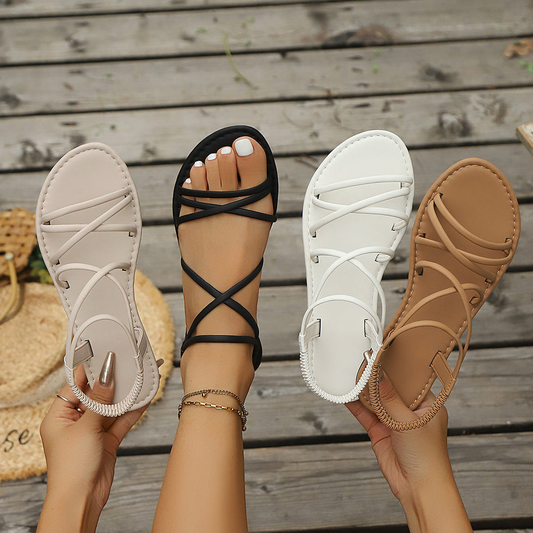 Damen Elegante Freizeit-Sandalen mit verstellbarem Riemen Drune