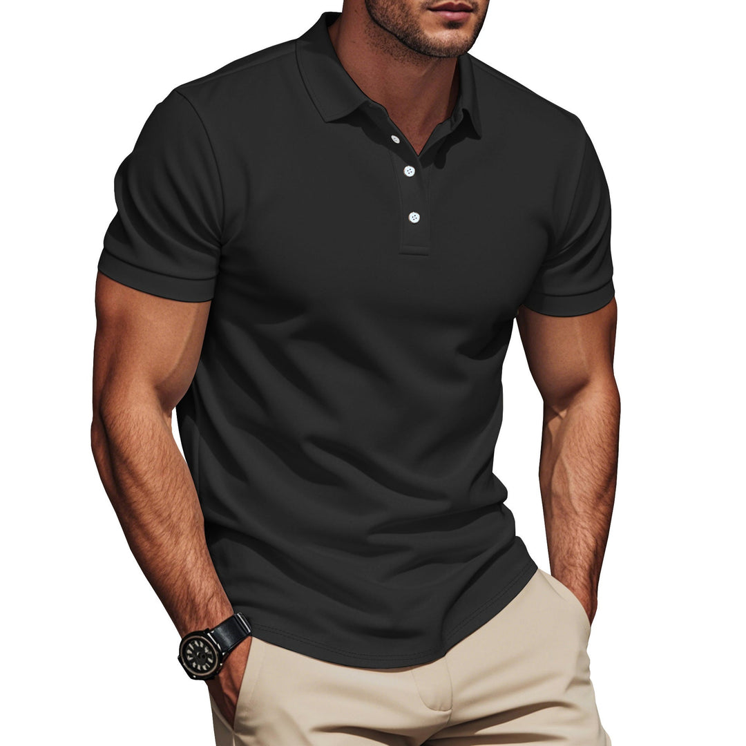 Herren nan Pima-Baumwoll-Polo mit Kentkragen, schmaler Silhouette und verstärkter Knopfleiste Drune