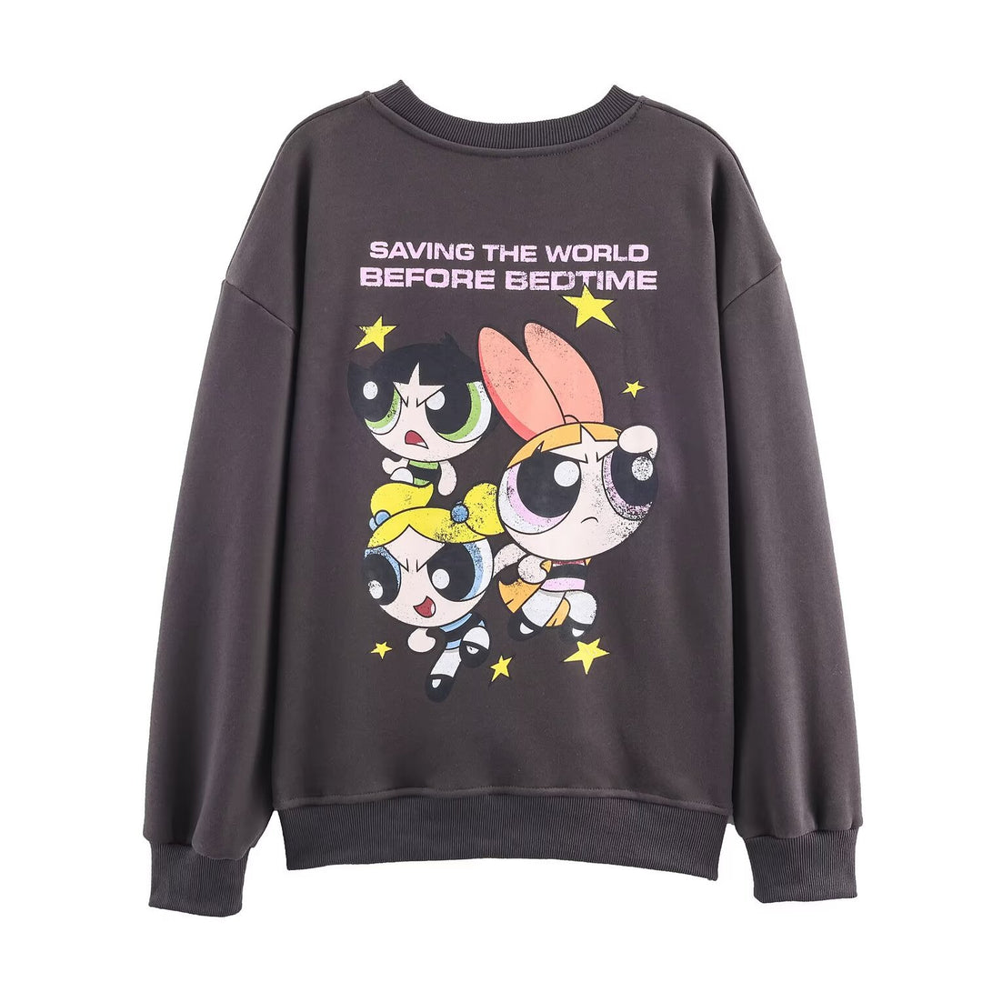 Damen lässiger Sweatshirt mit einzigartigem Grafikdesign Drune