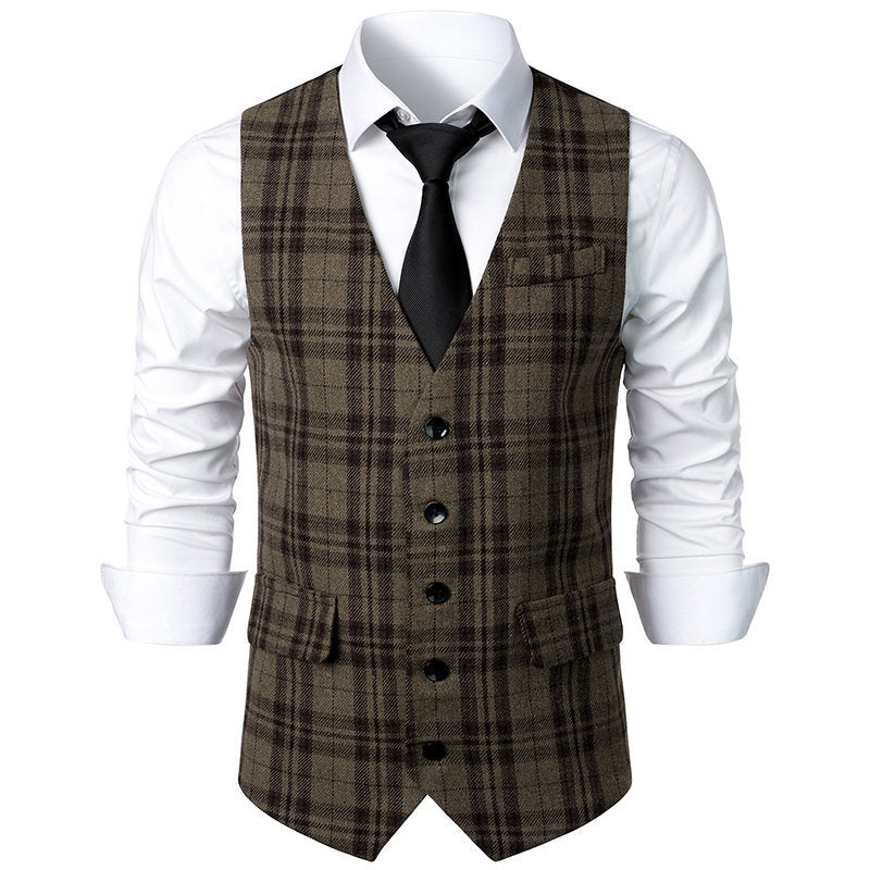 Herren klassische Karoveste mit elegante Schnitt und praktischen Taschen Drune