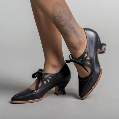 Damen elegante und komfortable Tanzschuhe mit nostalgischem Design und niedriger Absatzhöhe Drune
