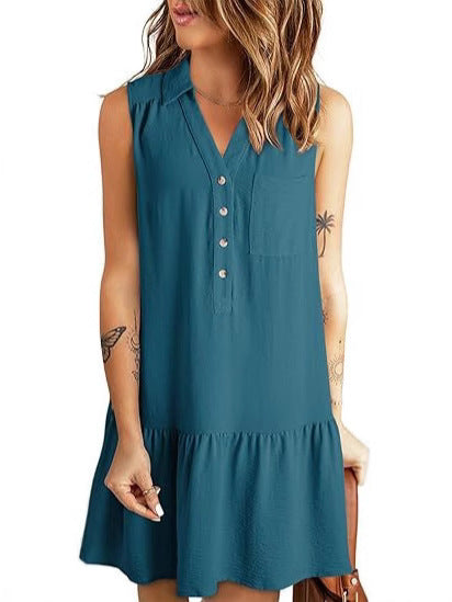Damen Hemdblusenkleid mit geschmeidigem Fall und elegantem Rüschenabschluss Drune