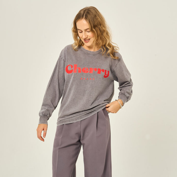 Damen lässiges Sweatshirt mit kreativem Schriftzug und angenehmem Tragekomfort Drune