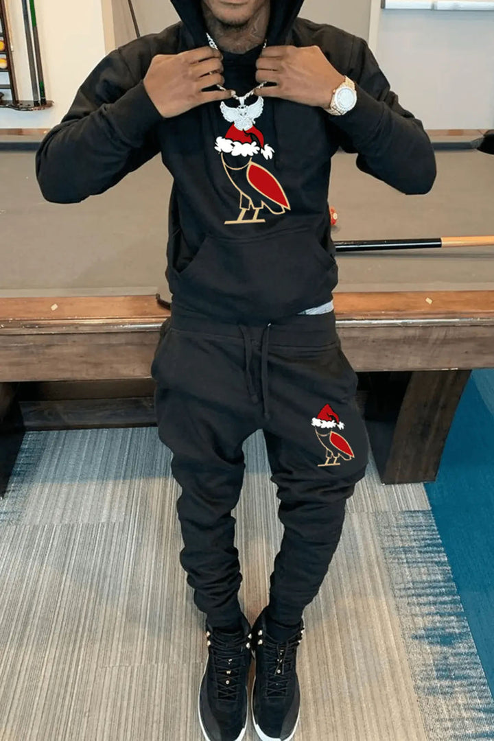 Damen Hoodie und Jogginghose Set mit festlichemDesign Drune