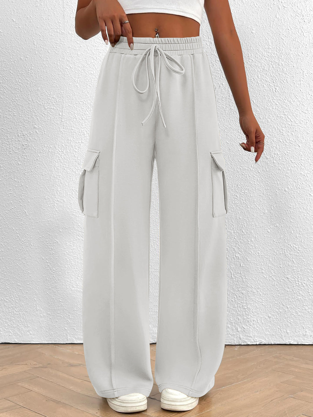 Damen Cargo-Hose im lässigen Relaxed Fit mit elastischem Bund und praktischen Taschen Drune
