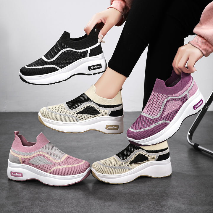 Damen nan ultraleichter Strick-Slip-On mit ergonomischer Keilsohle und herausnehmbarem Komforteinlagenfach Drune