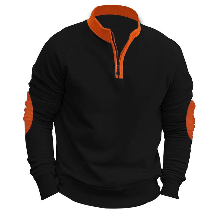 Herren Sweatshirt mit modischem Stehkragen und praktischem Reißverschluss Drune