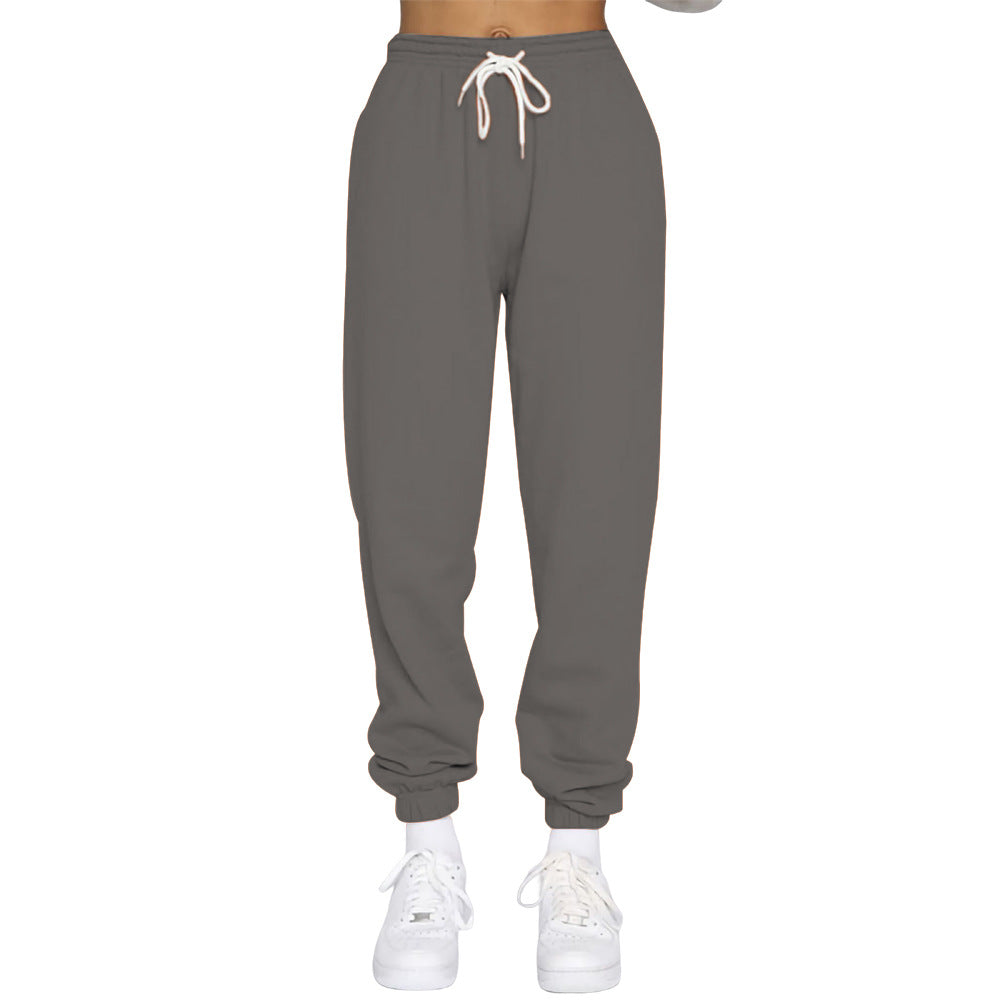 Damen Komfortable Jogginghose mit verstellbarem Bund und elastischen Bündchen Drune