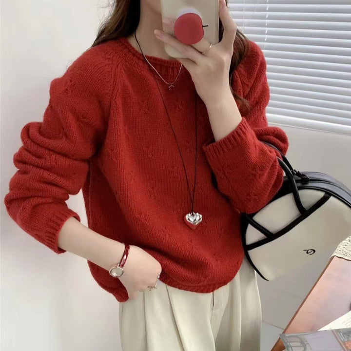 Damen Kuscheliger Strickpullover mit strukturiertem Muster Drune