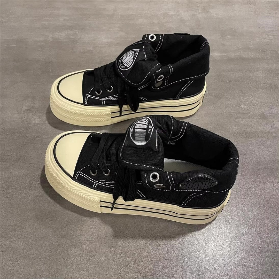 Damen Hohe Sneaker mit coolem Vintage-Design und praktischer Schnürung Drune