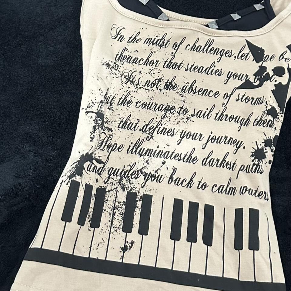 Damen musikalisches Graphic-Tanktop mit einzigartigem Schnitt Drune