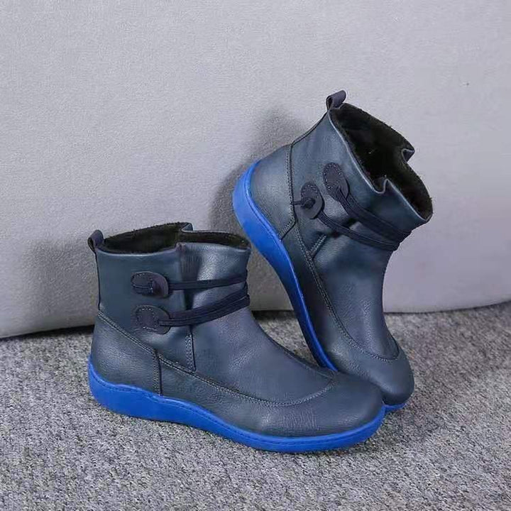Damen Modische Winterstiefeletten mit praktischer Schnürung und rutschfester Sohle Drune