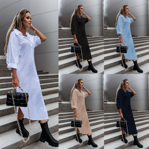Damen Hemdblusenkleid Drune