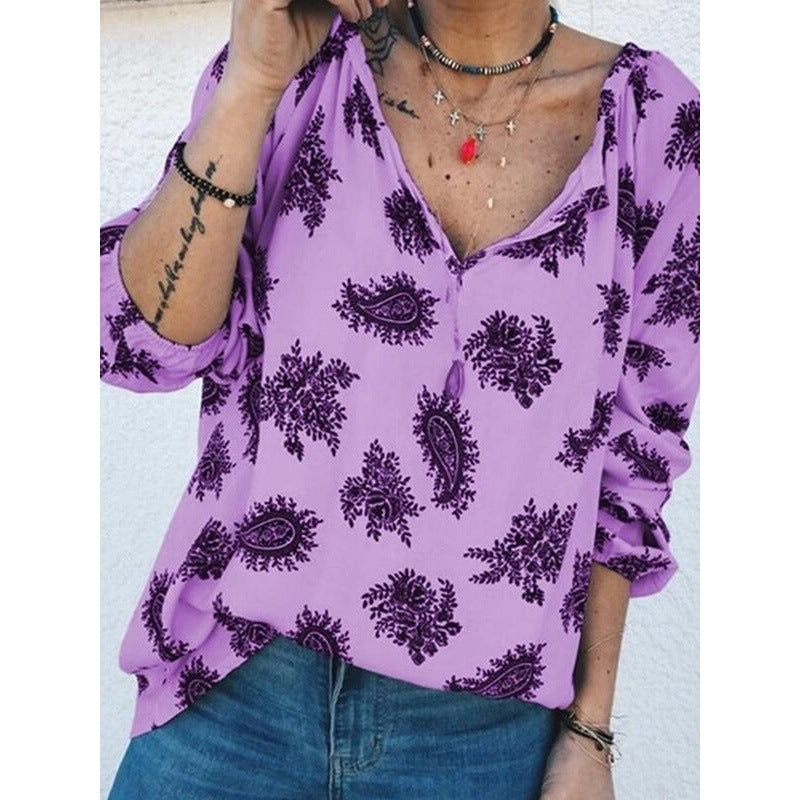 Damen Bluse mit Paisley-Muster und lässigem Schnitt Drune