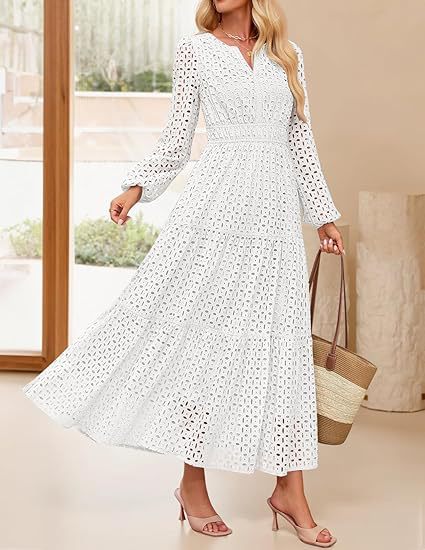Damen Maxikleid im eleganten gehäkelten Design Drune