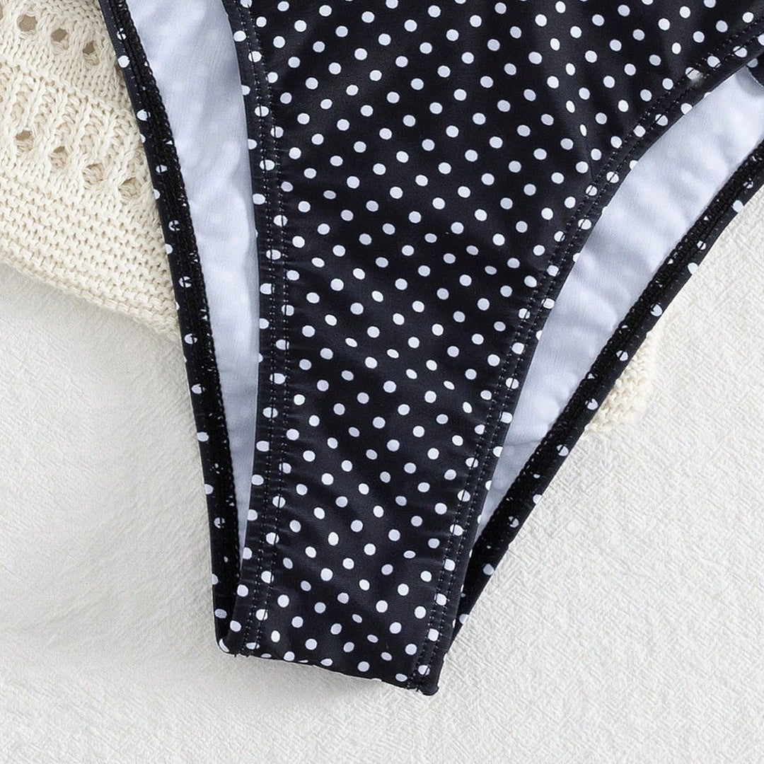 Damen Triangel-Bikini-Set mit verspielten Punkten Drune