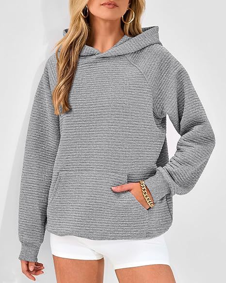 Damen gemütlicher Kapuzenpullover mit strukturiertem Design Drune